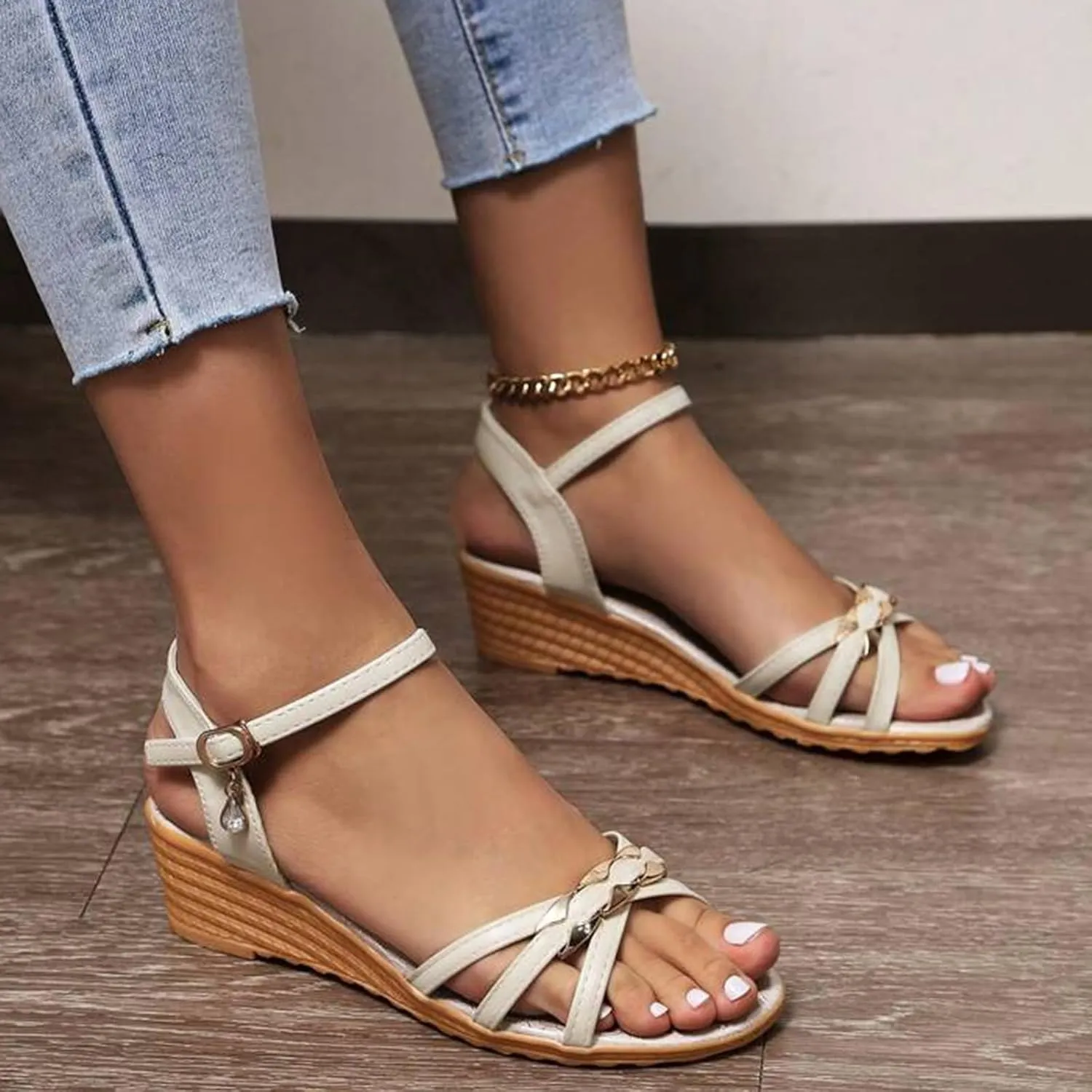Womens Sandals Wedge Low Jelly Beach Flip Flops Female Students Korean Fashion Wear Women's Platform & Wedge Sandals