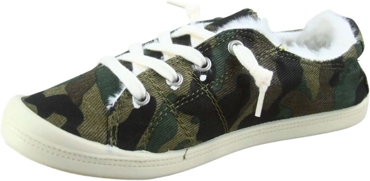 Women’s Slip-On Sneaker Fashion Low Top Casual Shoes Lace up Classic Walking Shoes