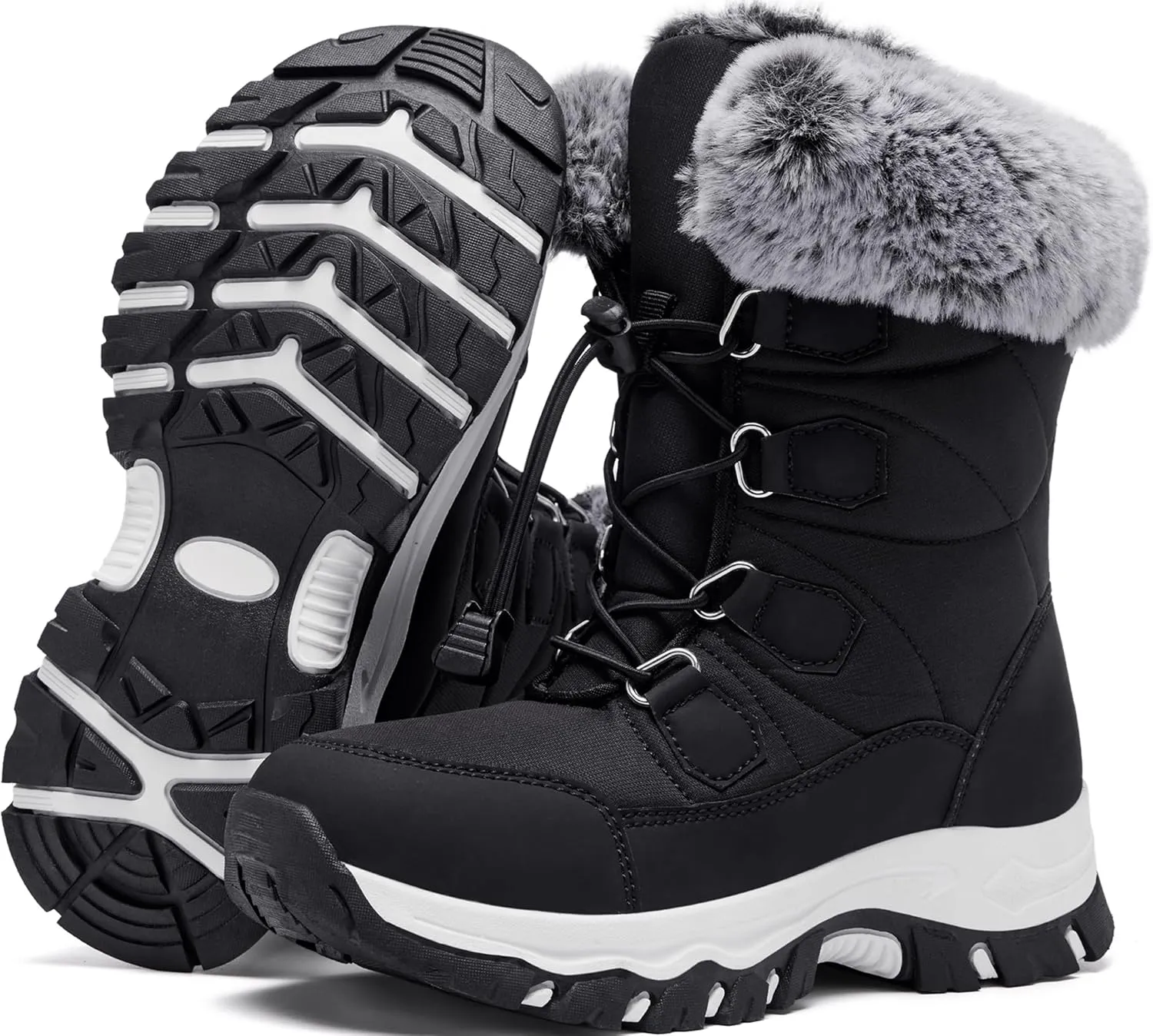 Women's Snow Boots Winter Warm Fur Lined Water-Resistant Outdoor Anti-Slip Boot