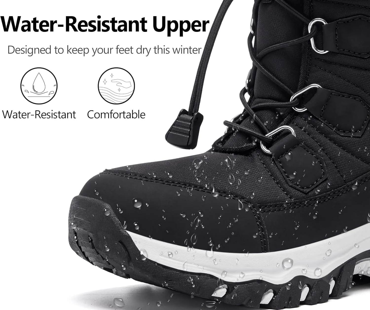 Women's Snow Boots Winter Warm Fur Lined Water-Resistant Outdoor Anti-Slip Boot