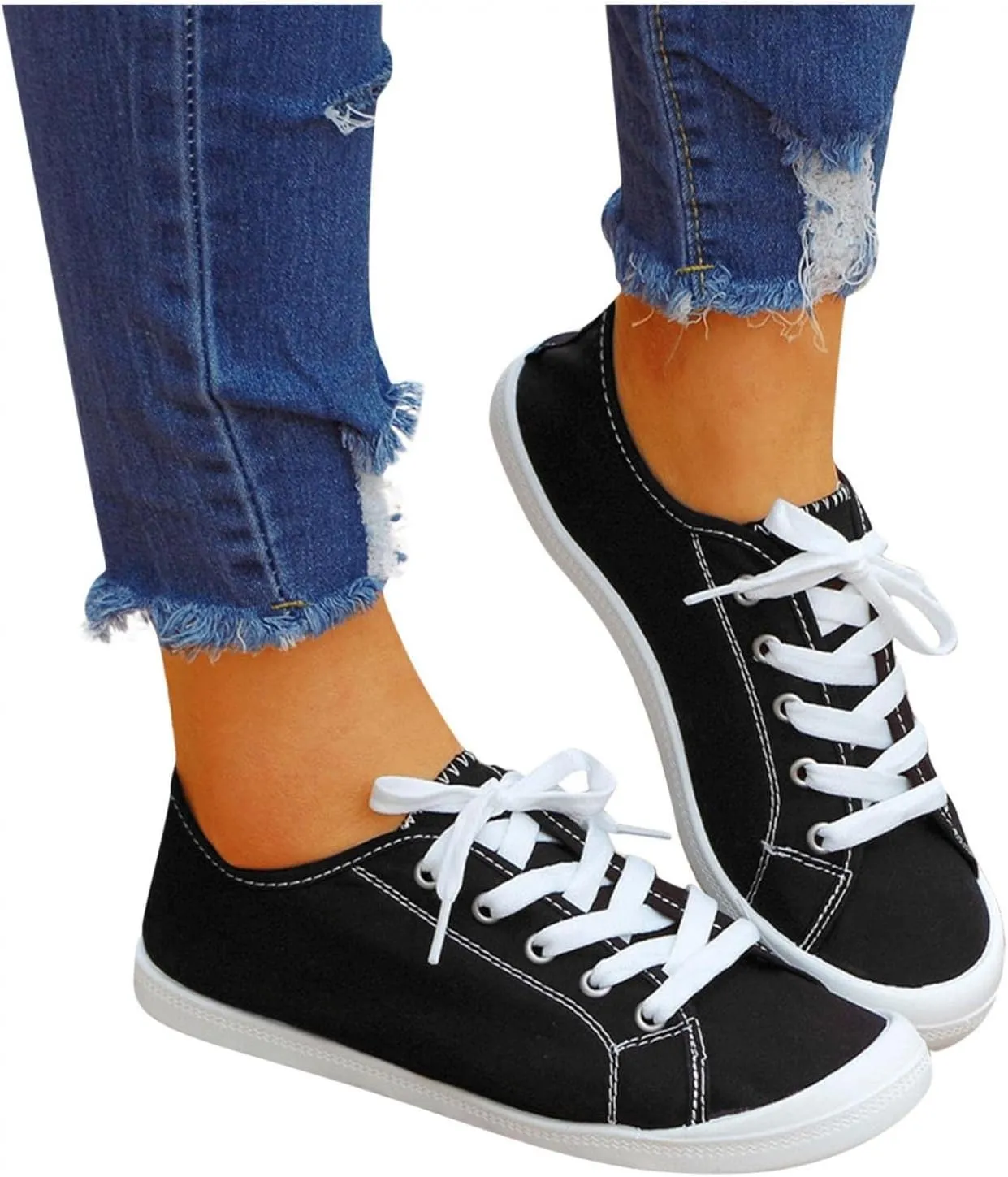 Womens Walking Shoes New Slide Hollow-Out Round Toe Casual Women's Outdoor Walking Shoes,Fashion Casual Hollow-Out Round Toe Slip On Shoes Flat for Women rikg05 Black