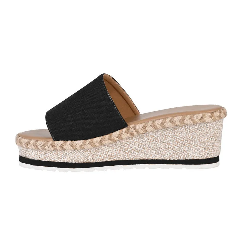 Women’s Wedge Heel Sandals with Wide Strap