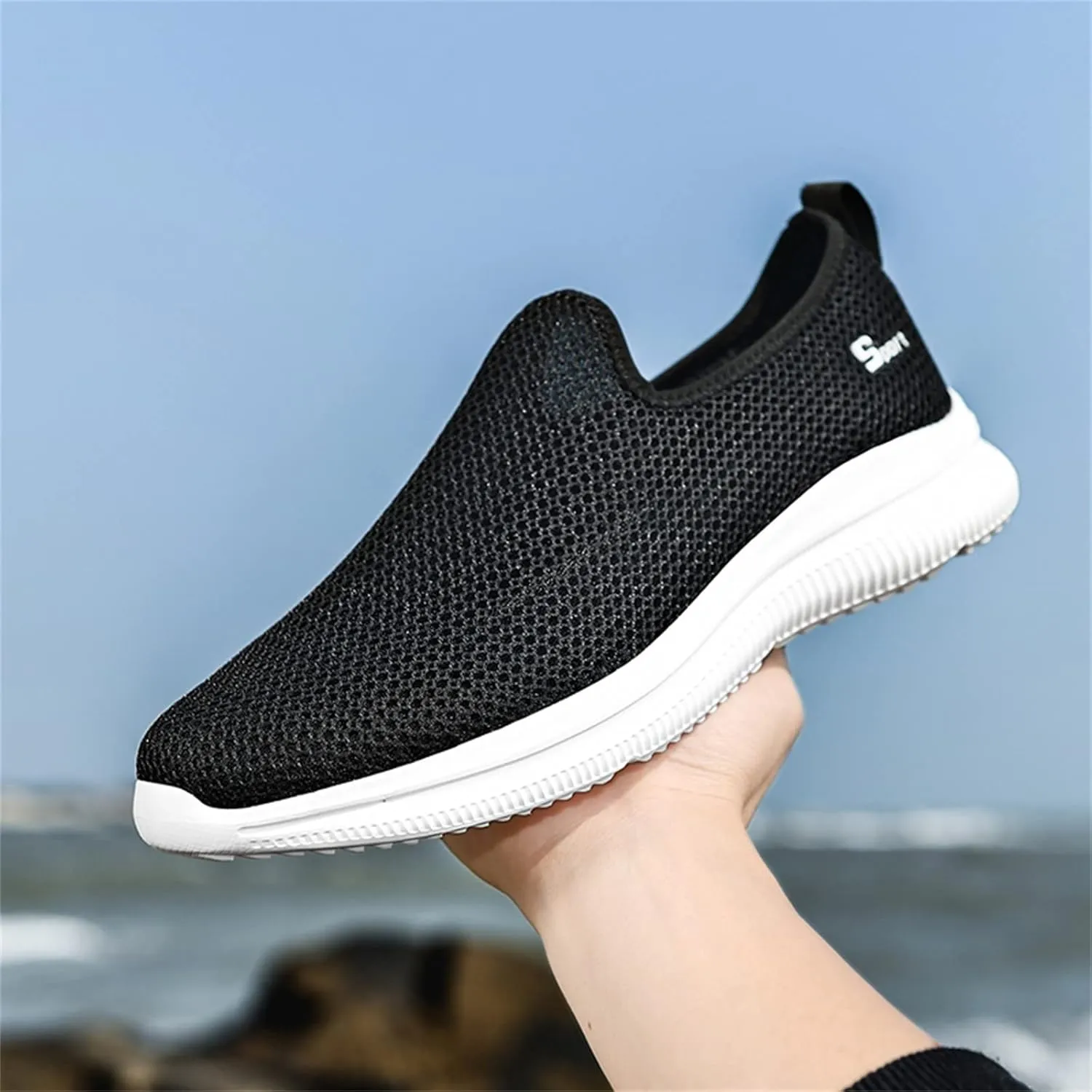 Womens White Tennis Shoes Slip On Sneakers Men Wide Width Tennis Shoes Men Round Toe Slip On Casual Women's Loafers & Slip-Ons Platform Sneakers for Women Black