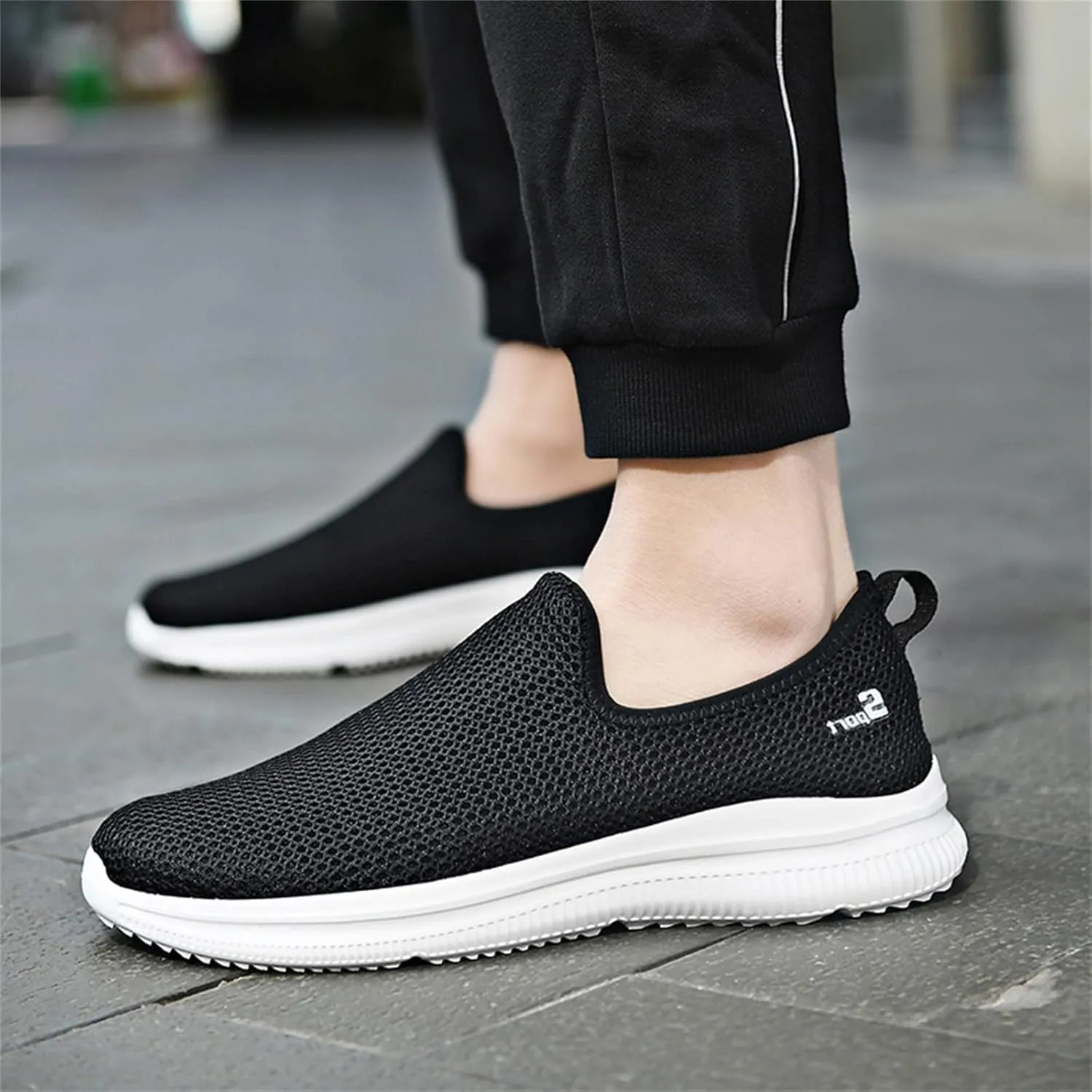 Womens White Tennis Shoes Slip On Sneakers Men Wide Width Tennis Shoes Men Round Toe Slip On Casual Women's Loafers & Slip-Ons Platform Sneakers for Women Black