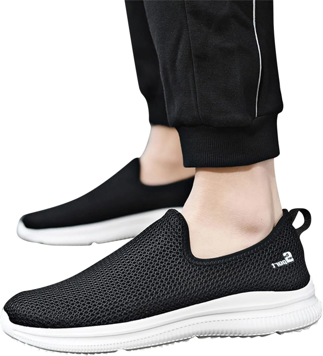 Womens White Tennis Shoes Slip On Sneakers Men Wide Width Tennis Shoes Men Round Toe Slip On Casual Women's Loafers & Slip-Ons Platform Sneakers for Women Black