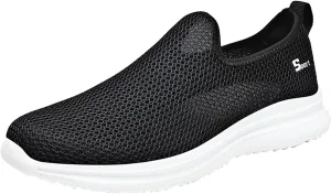 Womens White Tennis Shoes Slip On Sneakers Men Wide Width Tennis Shoes Men Round Toe Slip On Casual Women's Loafers & Slip-Ons Platform Sneakers for Women Black