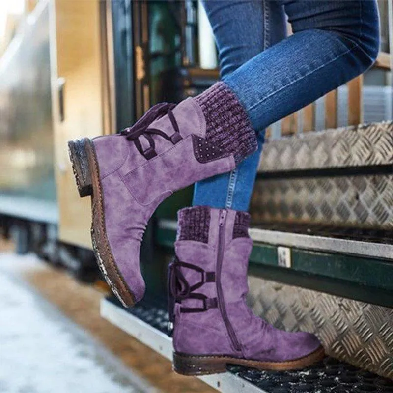 Women‘s Winter Warm Back Lace Up Snow Boots