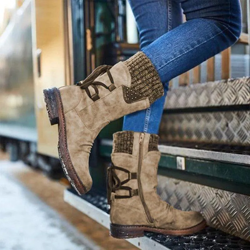 Women‘s Winter Warm Back Lace Up Snow Boots