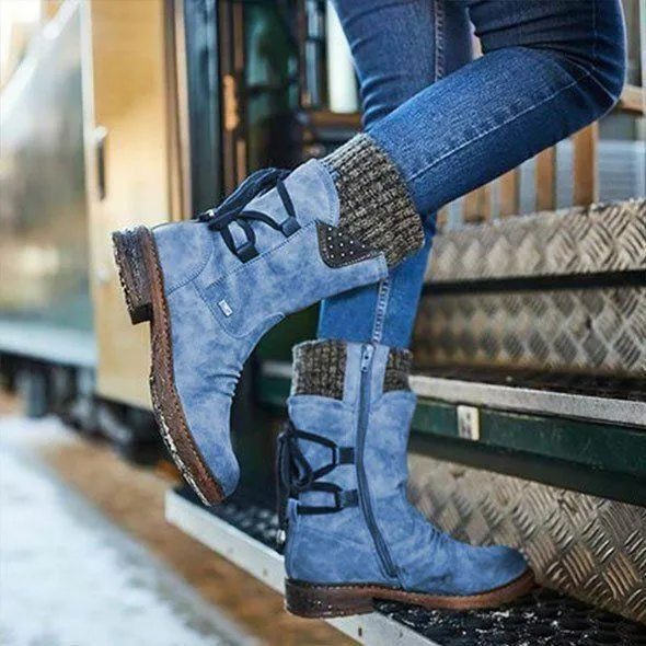 Women‘s Winter Warm Back Lace Up Snow Boots