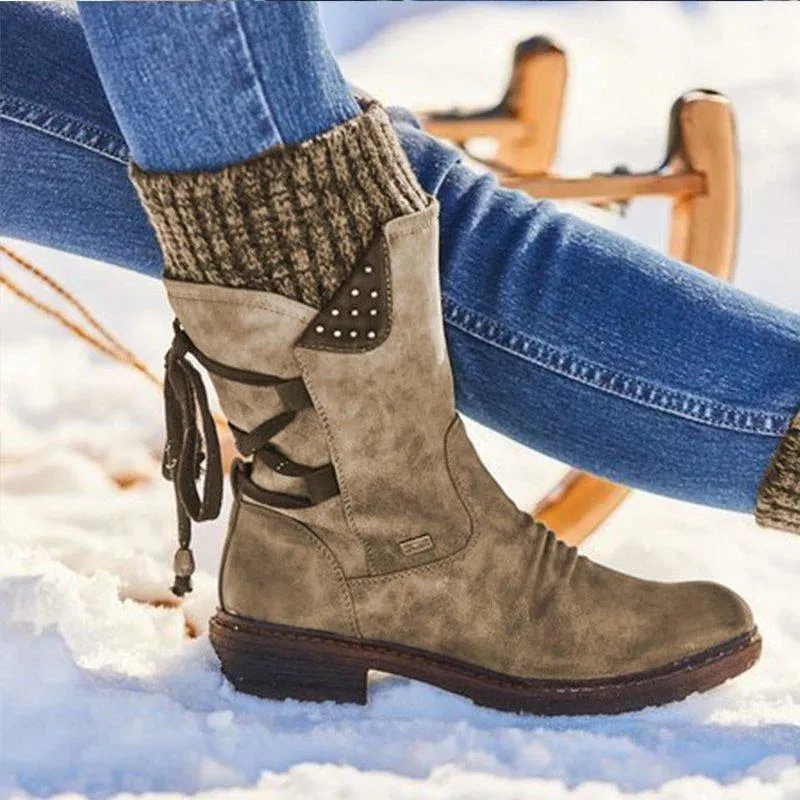 Women‘s Winter Warm Back Lace Up Snow Boots