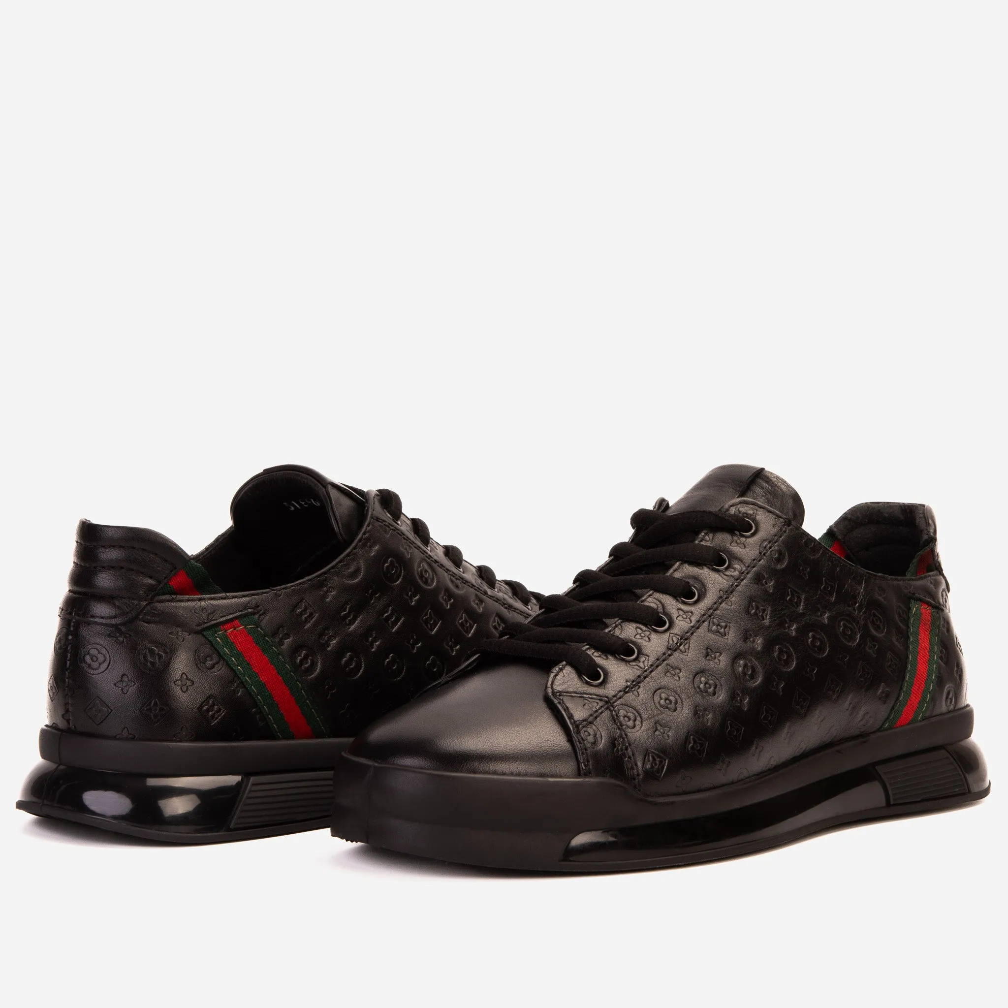 Run Ready Cross Walk The Journey Black Leather Men Sneaker