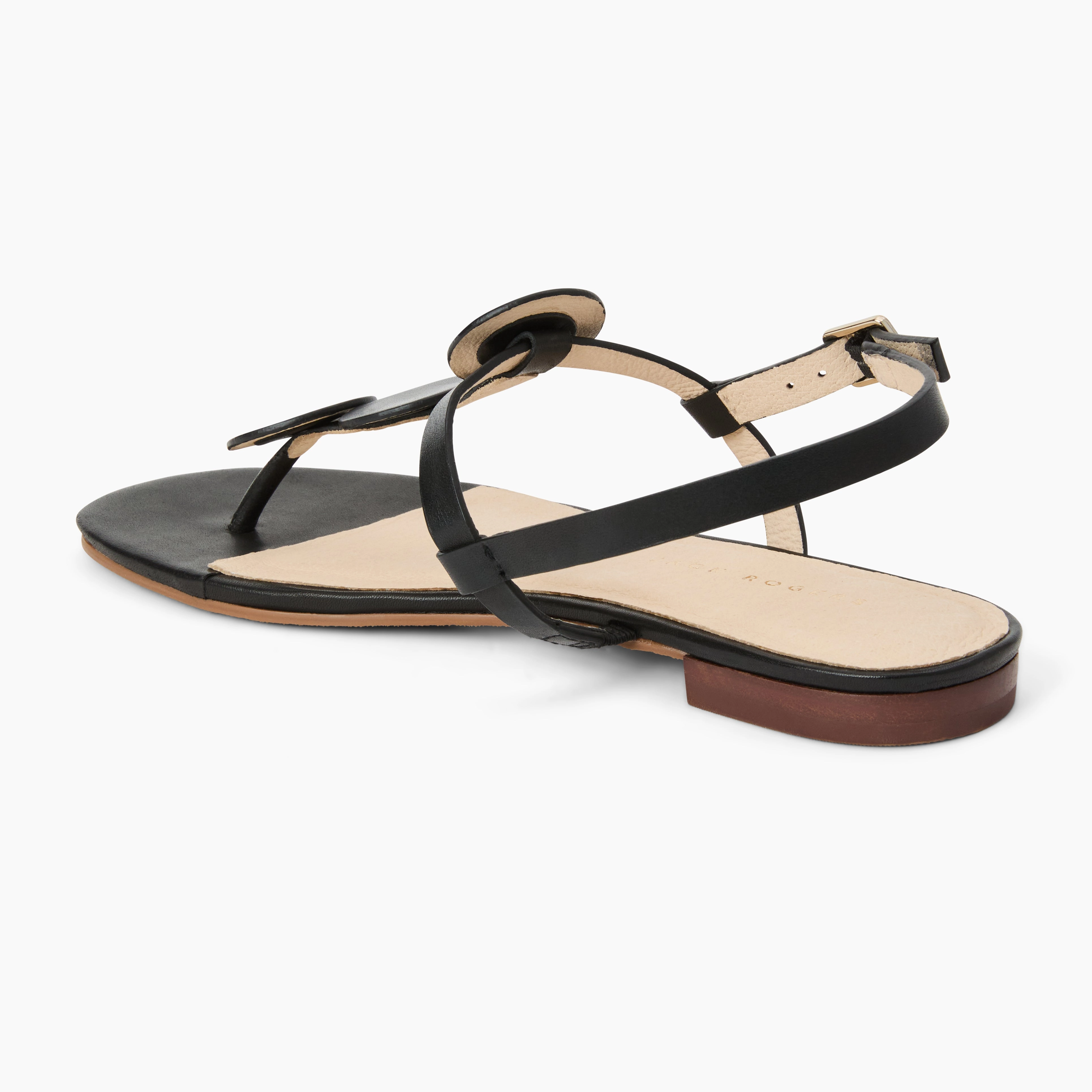 buckle Cushioned Straps Worth Leather Flat Sandal