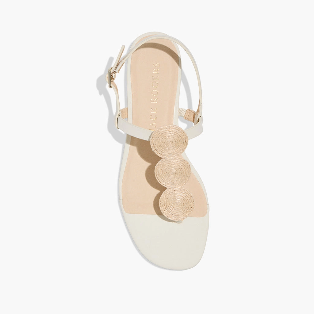 Slip Resistant Grip Color Mix Worth Raffia Flat Sandal