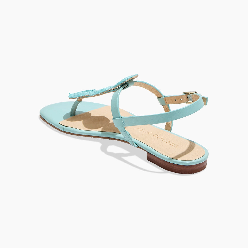 Dual Density Midsole Layer Gladiator Style Worth Raffia Flat Sandal