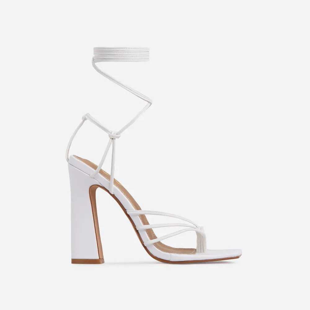Wrap-party By Lemonade Strappy lace up square toe block heel sandals