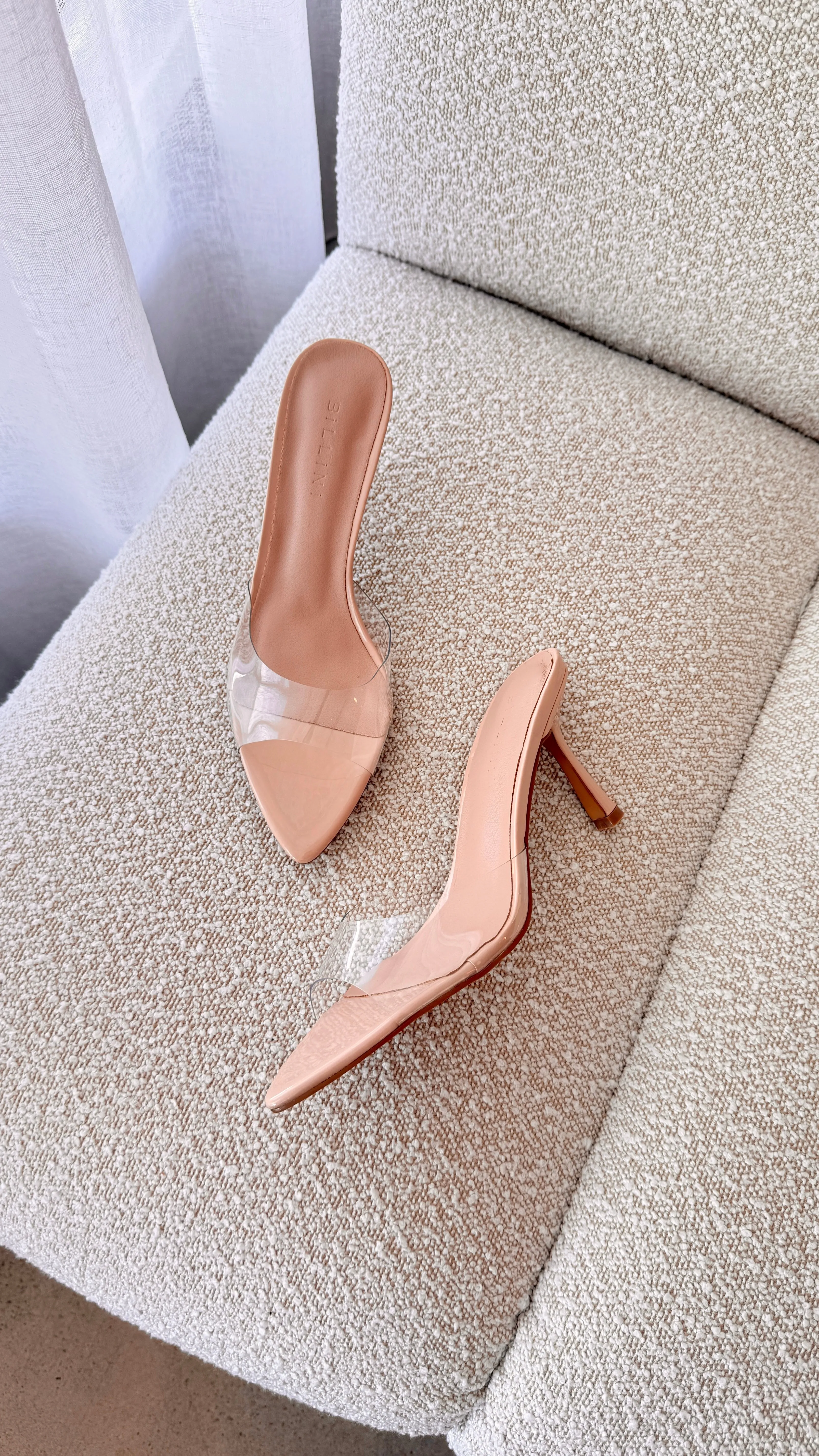 Xayana Heels - Nude Patent Clear