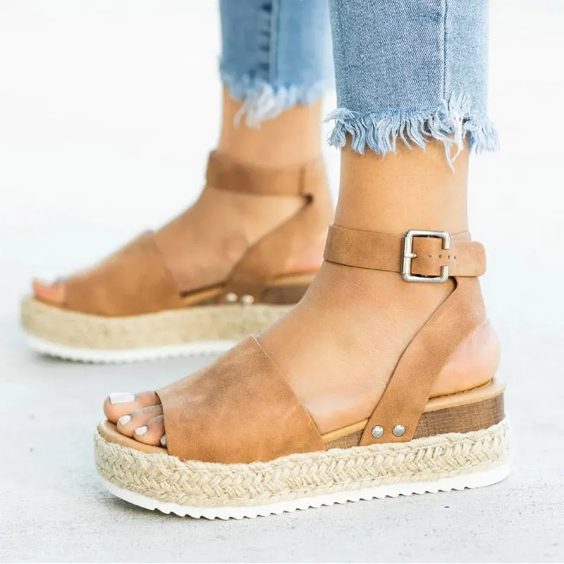 Yeknu Women Sandals Plus Size Wedges Shoes For Women High Heels Sandals Summer Shoes Flip Flops Chaussures Femme Platform Sandals