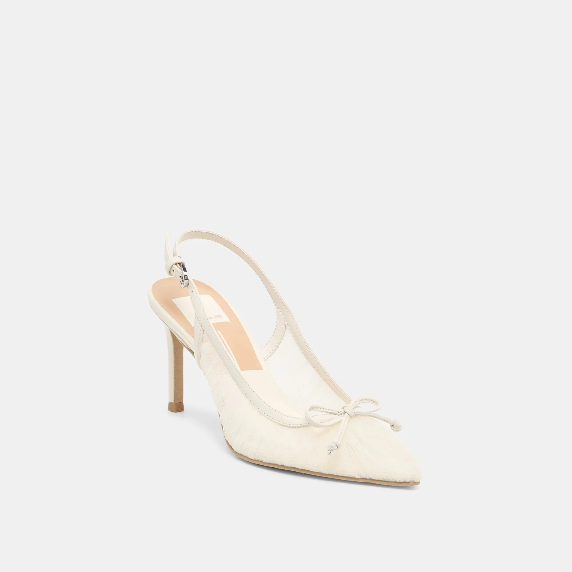 YELA HEELS WHITE TULLE Comfortable Sole