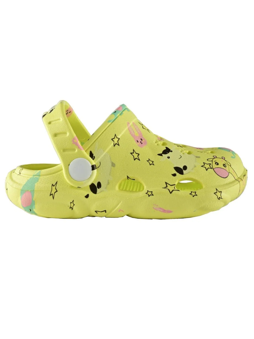 Yellow Cartoon Animal-Themed Clogs For Boys