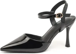 YooPrettyz Womens Patent Leather High Heels Dress Party Pumps Ankle Strap Pointed Toe D'Orsay Shoes