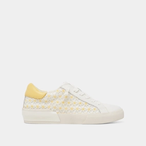 ZINA FLORAL SNEAKERS WHITE YELLOW FLORAL MESH Comfort Soft