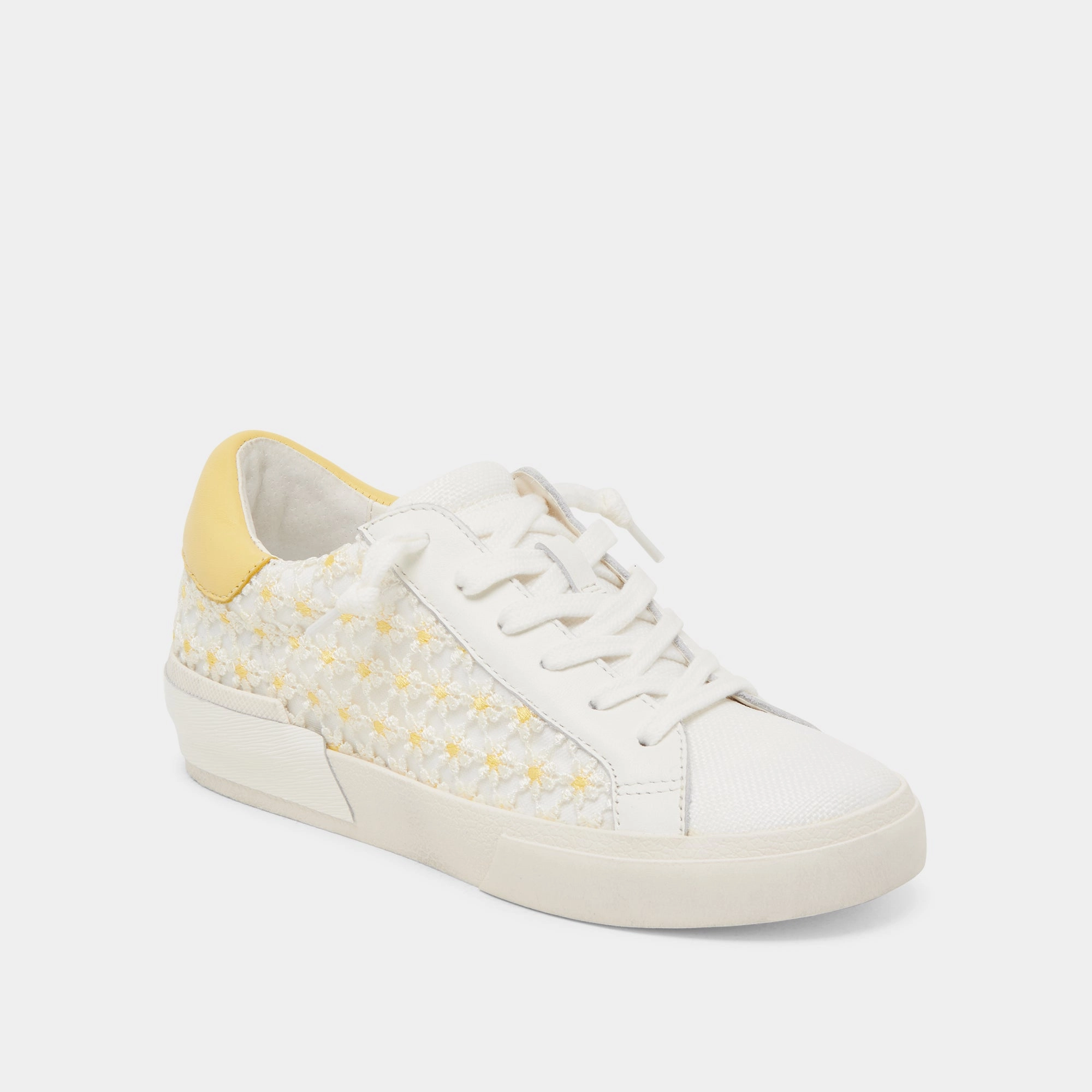 ZINA FLORAL SNEAKERS WHITE YELLOW FLORAL MESH Soft Layers