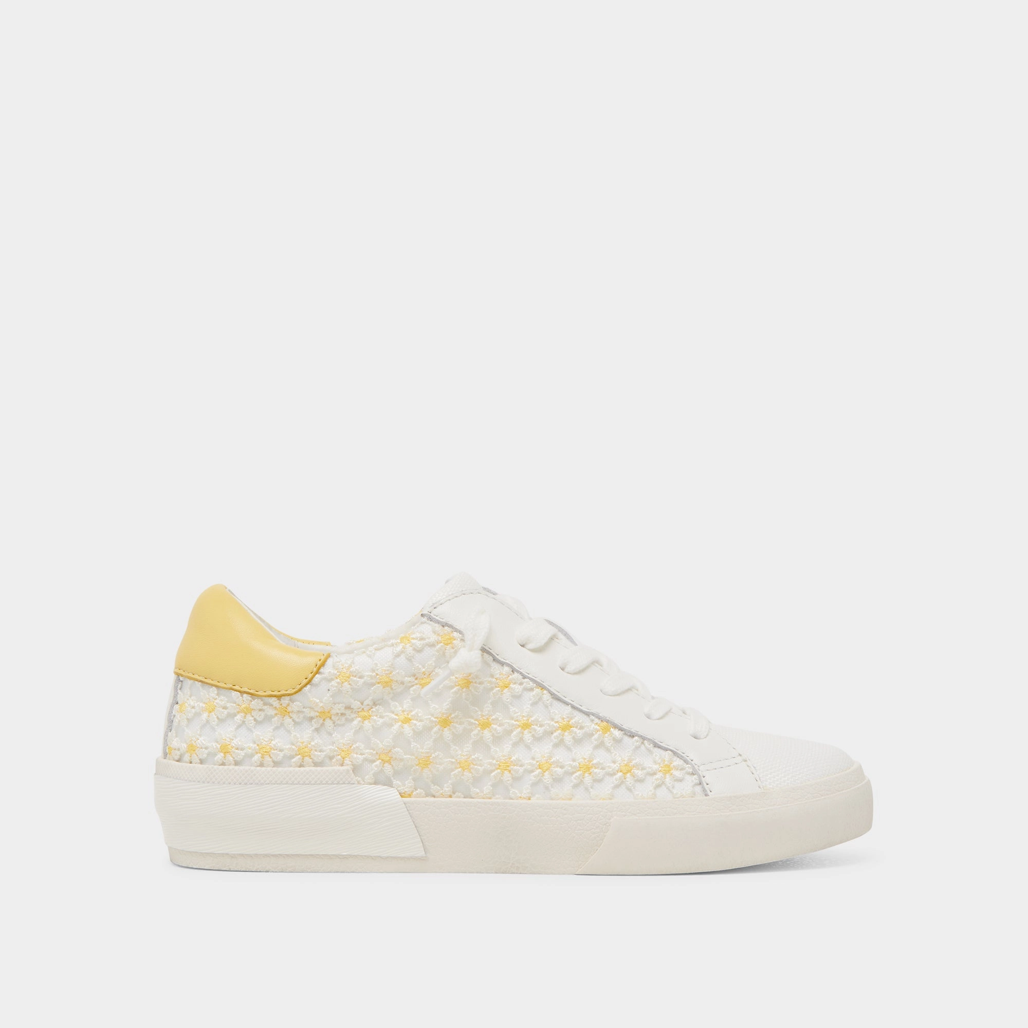 ZINA FLORAL SNEAKERS WHITE YELLOW FLORAL MESH Comfort Soft